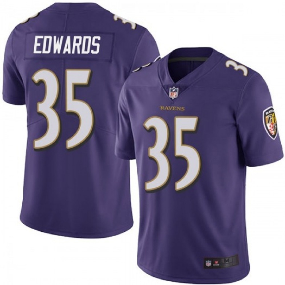Men’s Baltimore Ravens #35 Gus Edwards Purple Vapor Untouchable Limited Jersey