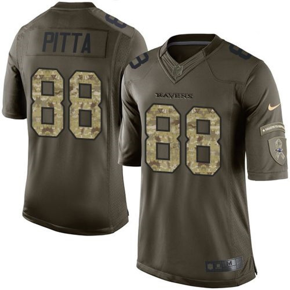 Ravens #88 Dennis Pitta GreenI Men’s Stitched NFL Limited Salute to Service Jersey