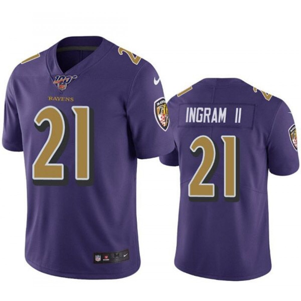 Men’s Baltimore Ravens #21 Mark Ingram II Purple Color Rush Limited NFL Jersey