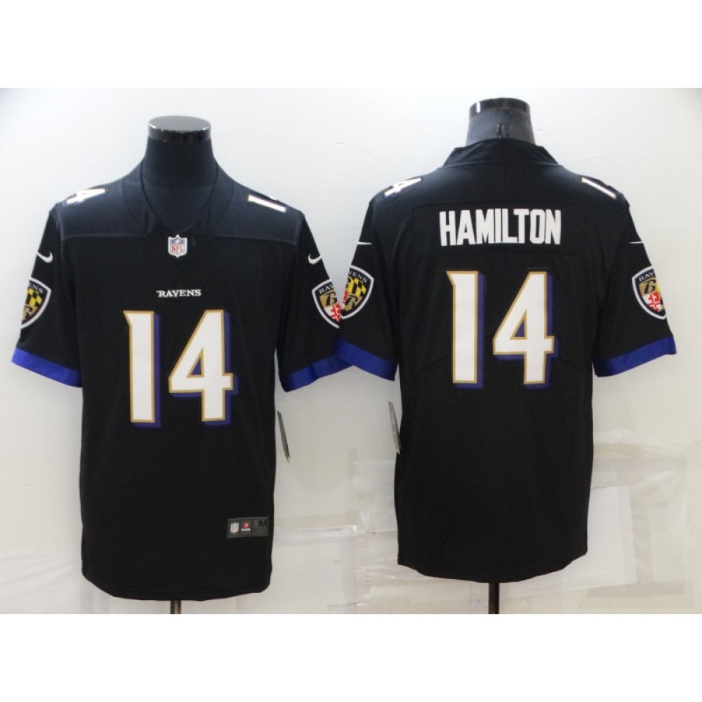 Men’s Baltimore Ravens #14 Kyle Hamilton Black Vapor Untouchable Limited Stitched Jersey