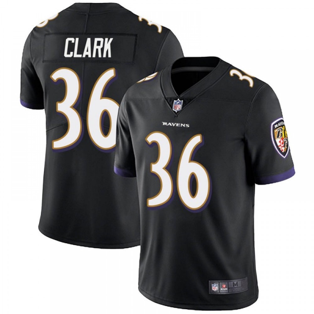 Men’s Baltimore Ravens #36 Chuck Clark Black Vapor Untouchable Limited Jersey