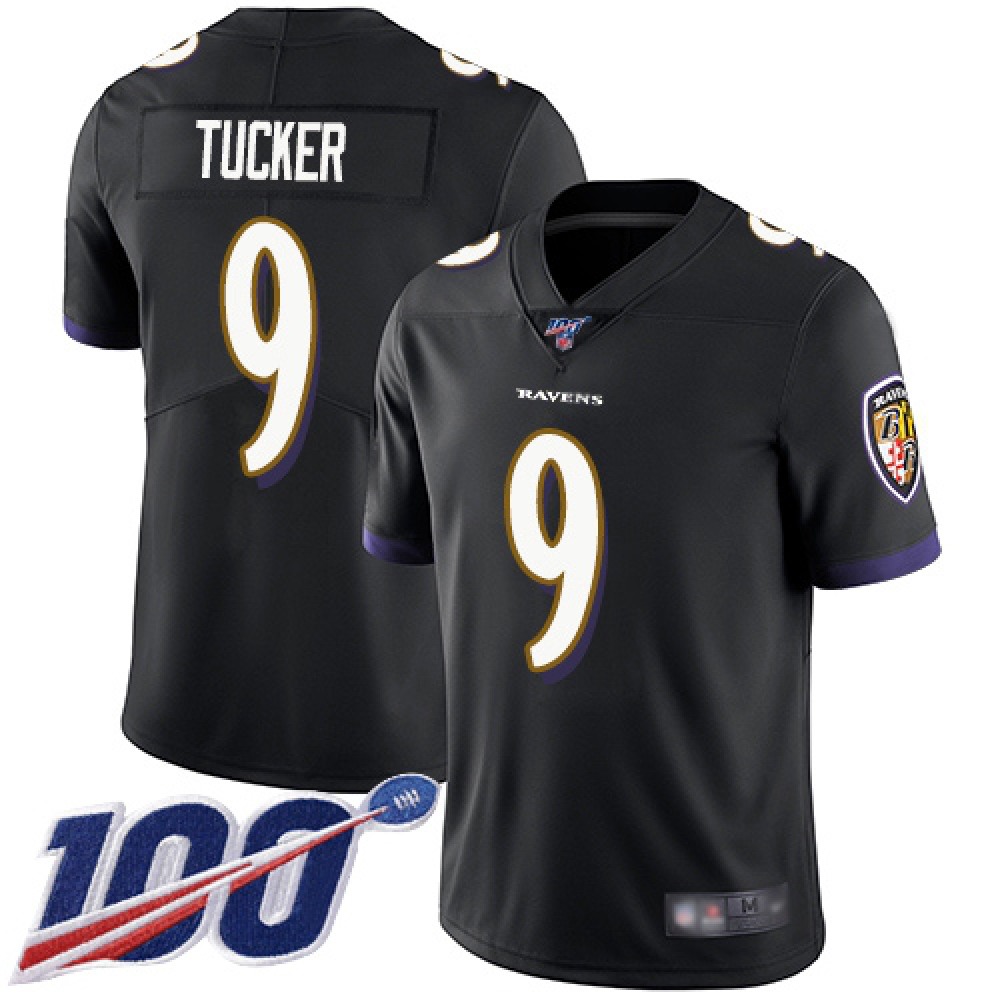 Men’s Baltimore Ravens #9 Justin Tucker Black 2019 100th Season Vapor Untouchable Limited NFL Jersey