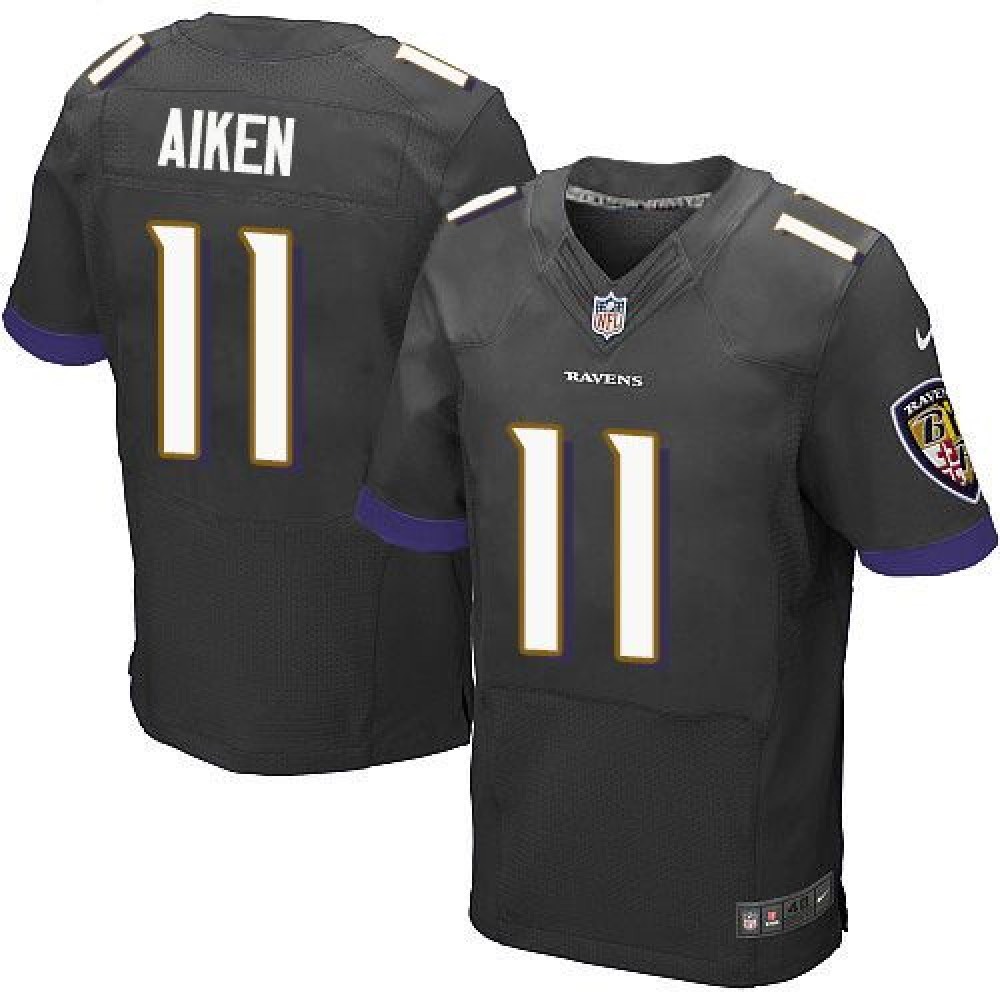 Ravens #11 Kamar Aiken Black Alternate Men’s Stitched NFL New Elite Jersey