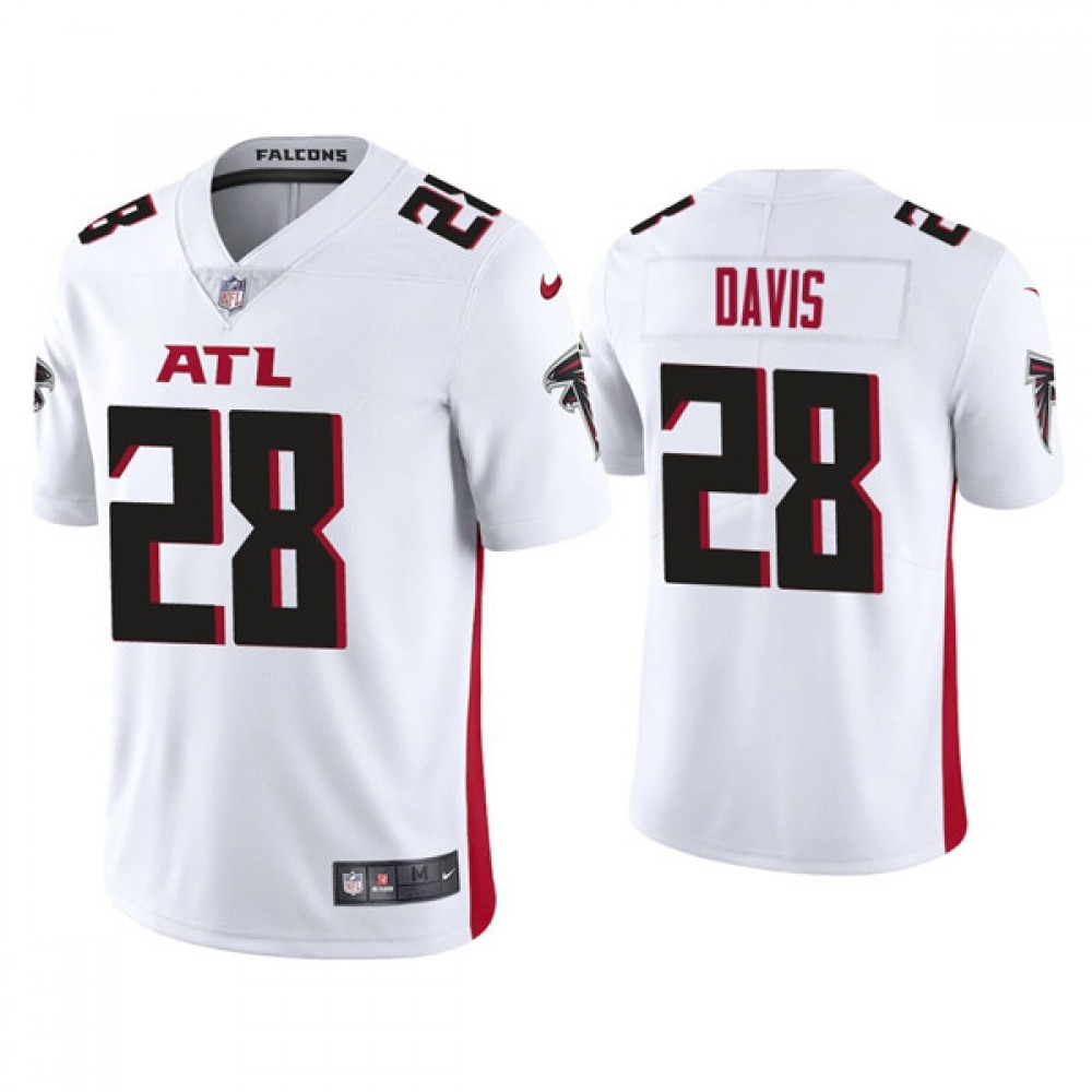 Men’s Atlanta Falcons #28 Mike Davis White Vapor Untouchable Limited Stitched Jersey