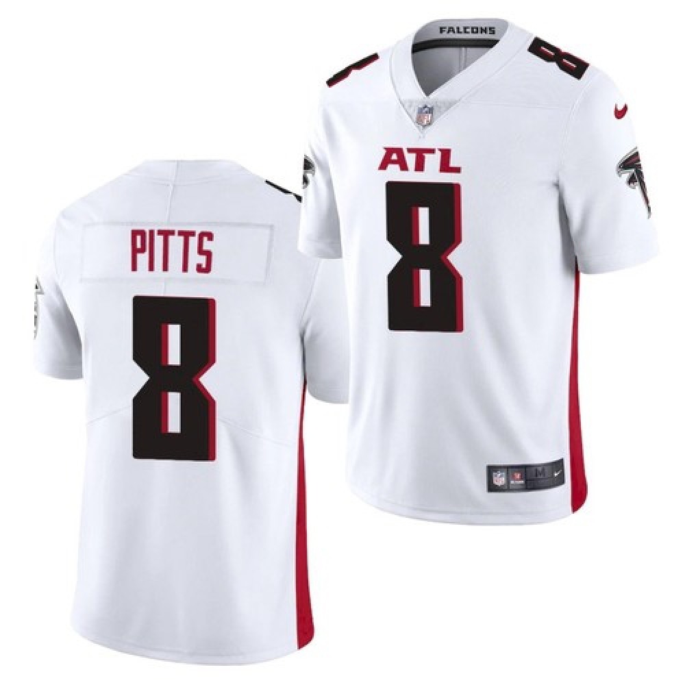 Men’s Atlanta Falcons #8 Kyle Pitts 2021 NFL Draft White Vapor Untouchable Limited Stitched Jersey