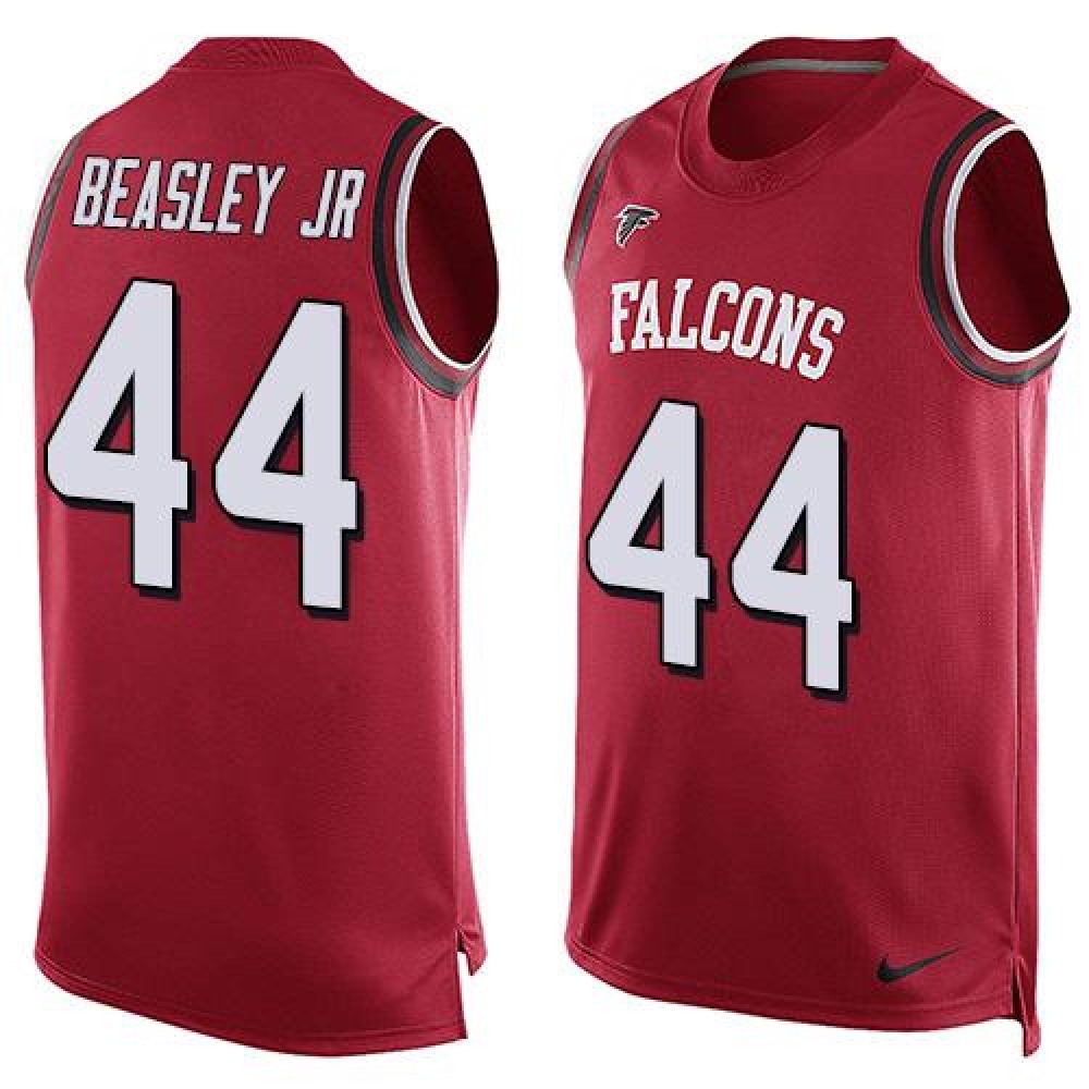 Falcons #44 Vic Beasley Jr Red Team Color Men’s Stitched NFL Limited Tank Top Jersey