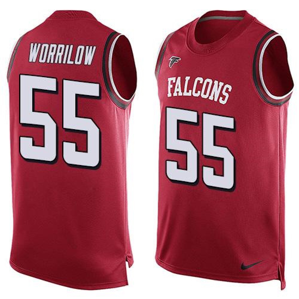 Falcons #55 Paul Worrilow Red Team Color Men’s Stitched NFL Limited Tank Top Jersey