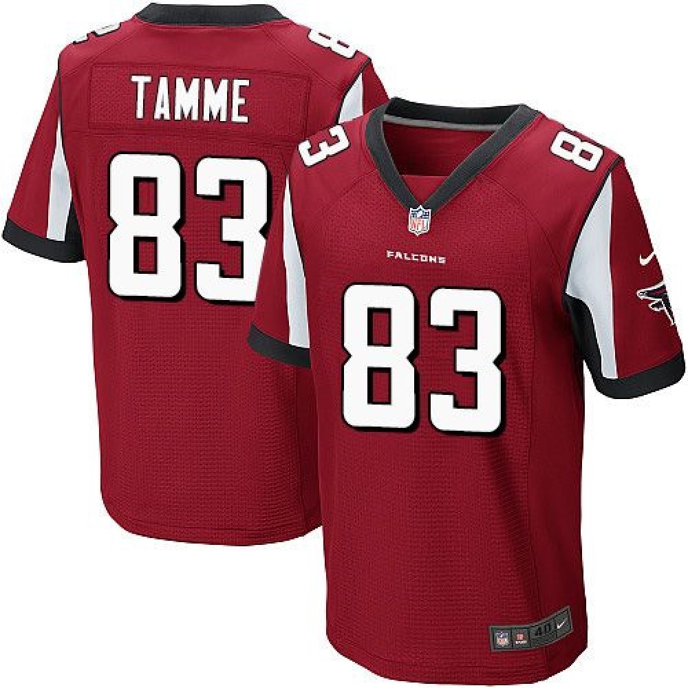 Falcons #83 Jacob Tamme Red Team Color Men’s Stitched NFL Elite Jersey