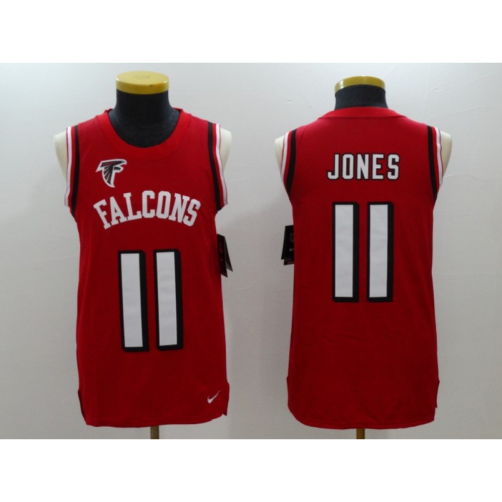 Men’s Atlanta Falcons #11 Julio Jones Red Team Color Stitched NFL Limited Tank Top Jersey