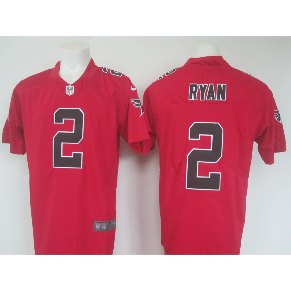 Men’s Atlanta Falcons #2 Matt Ryan Red Limited Rush Stitched NFL Jersey