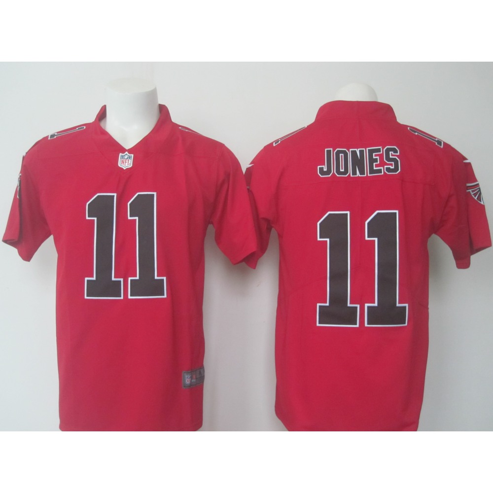 Men’s Falcons #11 Julio Jones Red Limited Rush Stitched NFL Jersey