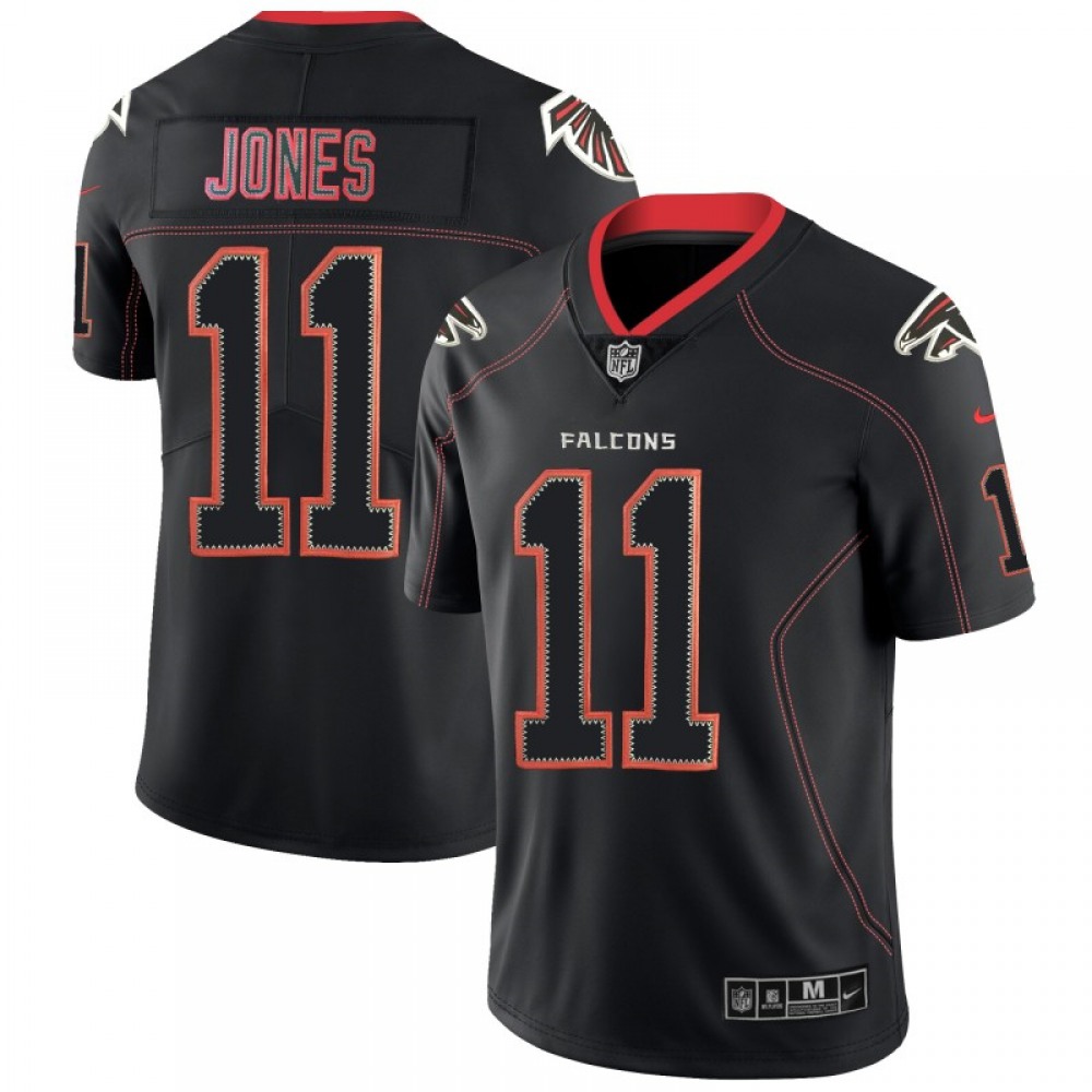Men’s Atlanta Falcons #11 Julio Jones Black 2018 Lights Out Color Rush NFL Limited Jersey