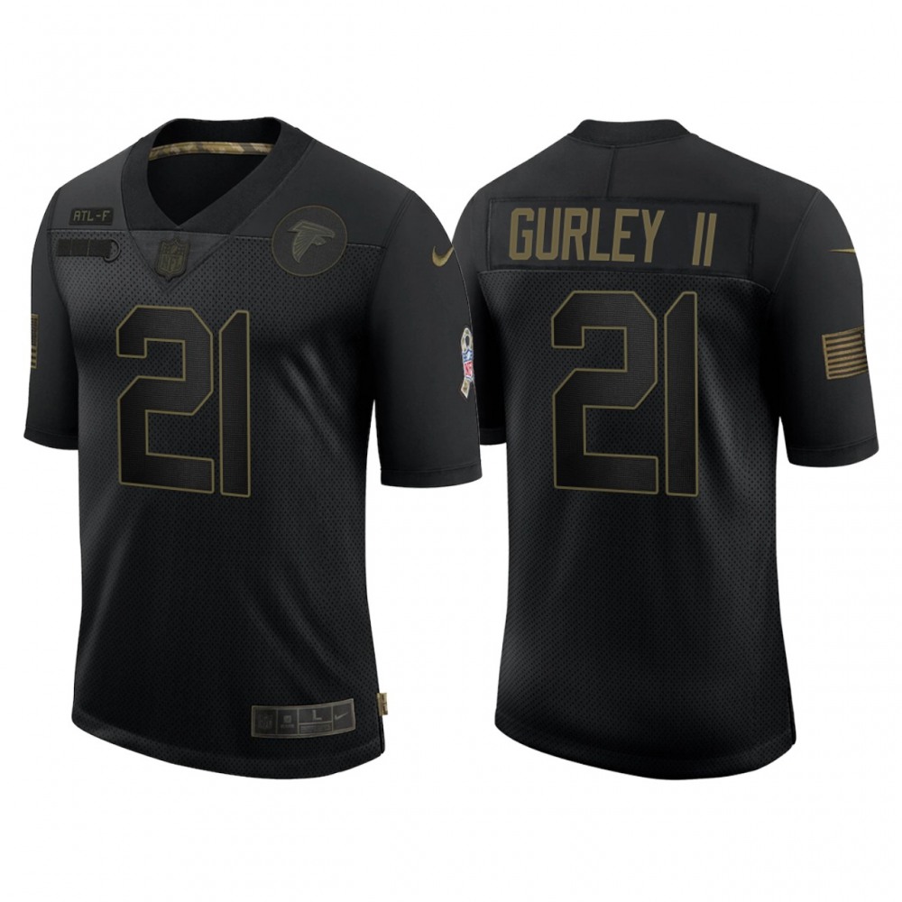 Men’s Atlanta Falcons #21 Todd Gurley II 2020 Black Salute To Service Limited Stitched Jersey