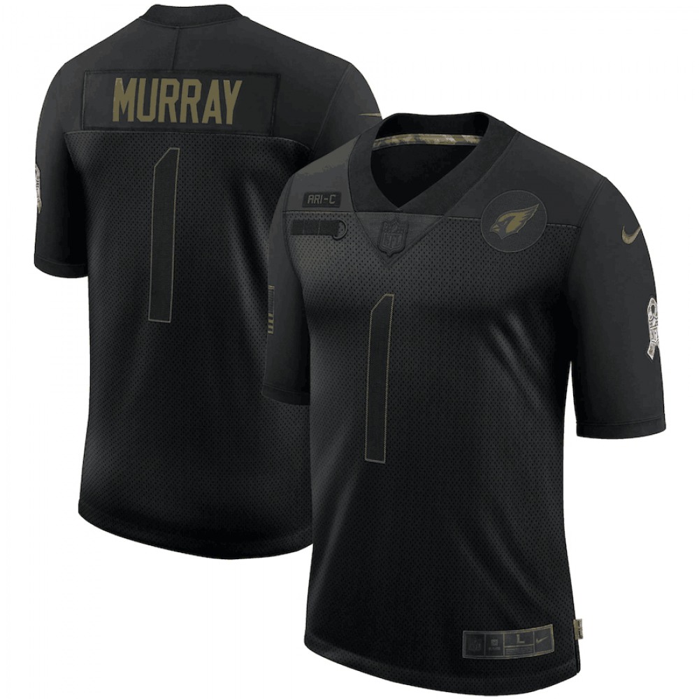 Men’s Arizona Cardinals #1 Kyler Murray 2020 Black Salute To Service Limited Stitched Jersey