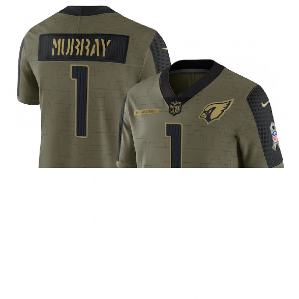 Men’s Arizona Cardinals #1 Kyler Murray 2021 Olive Salute To Service Limited Stitched Jersey
