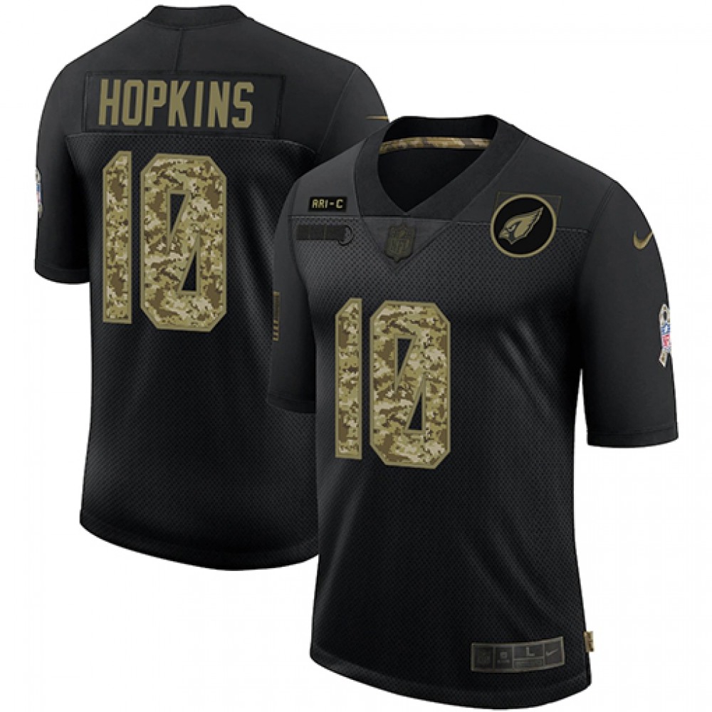 Men’s Arizona Cardinals #10 DeAndre Hopkins 2020 Black Camo Salute To Service Stitched Jersey