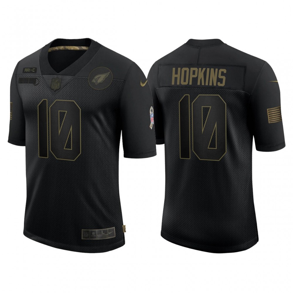 Men’s Arizona Cardinals #10 DeAndre Hopkins 2020 Black Salute To Service Limited Stitched Jersey