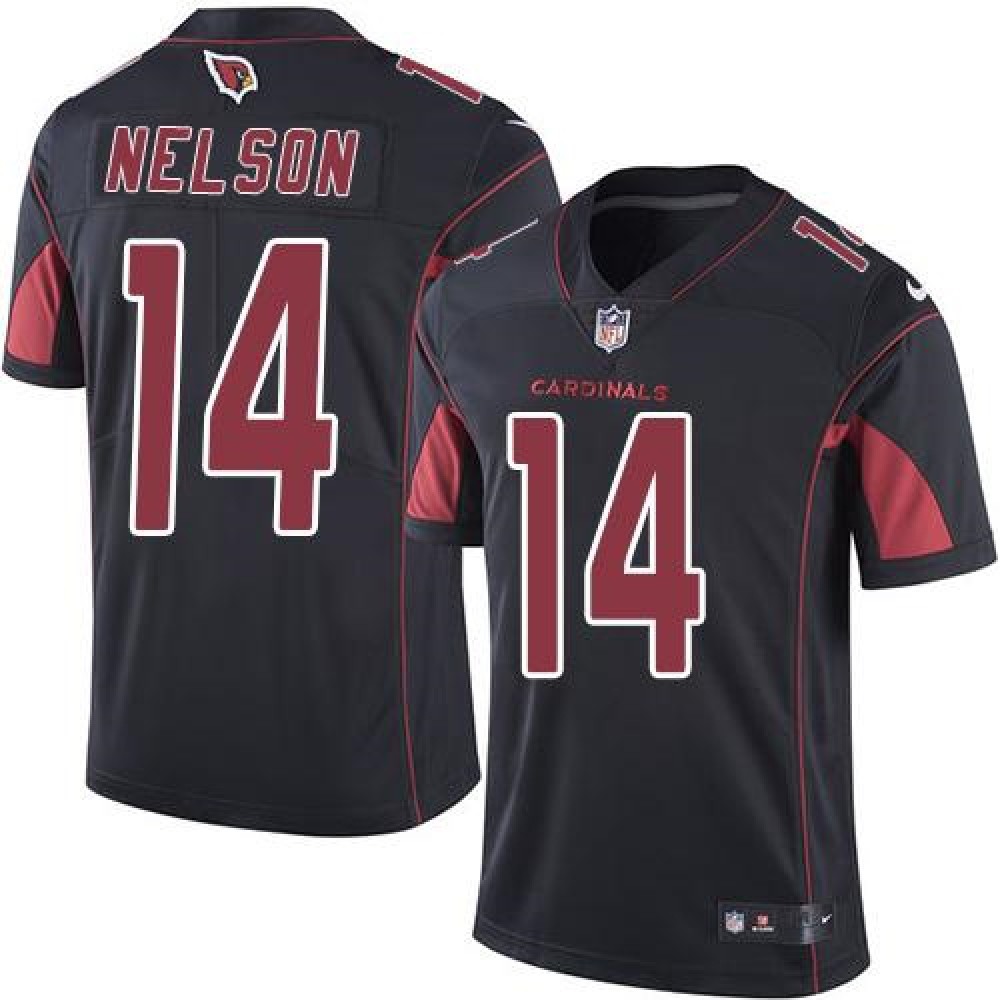 Cardinals #14 J.J. Nelson Black Men’s Stitched NFL Limited Rush Jersey