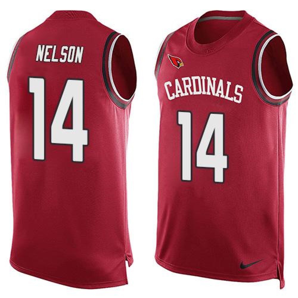 Cardinals #14 J.J. Nelson Red Team Color Men’s Stitched NFL Limited Tank Top Jersey