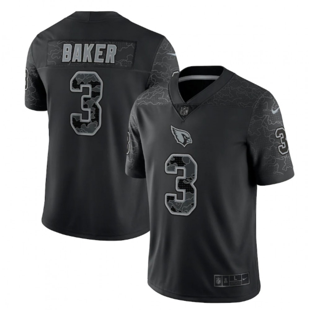 Men’s Arizona Cardinals #3 Budda Baker Black Reflective Limited Stitched Football Jersey