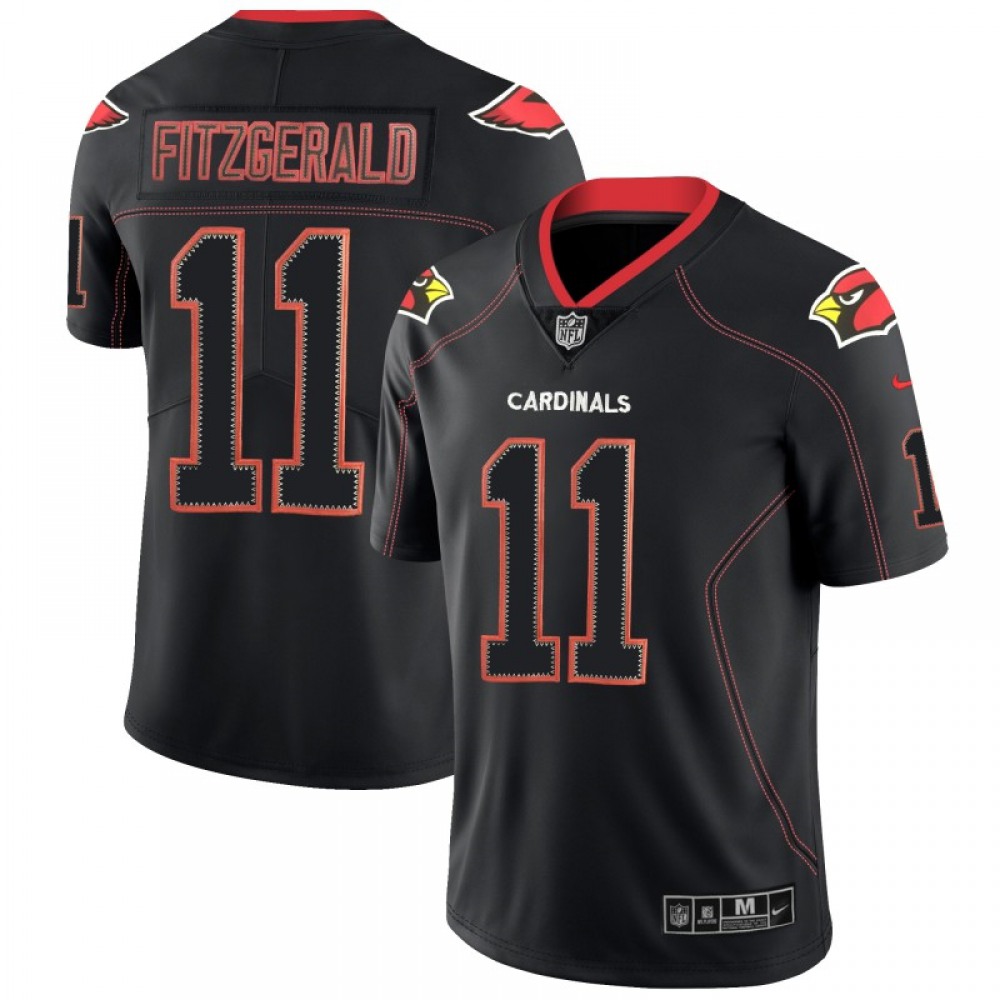 Men’s Arizona Cardinals #11 Larry Fitzgerald Black 2018 Lights Out Color Rush NFL Limited Stitched Jersey