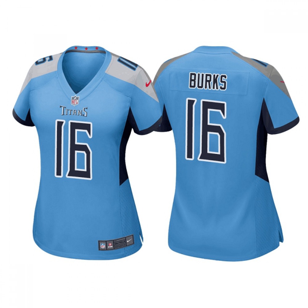 Women’s Tennessee Titans #16 Treylon Burks Blue Vapor Untouchable Limited Stitched Football Jersey(Run Small)