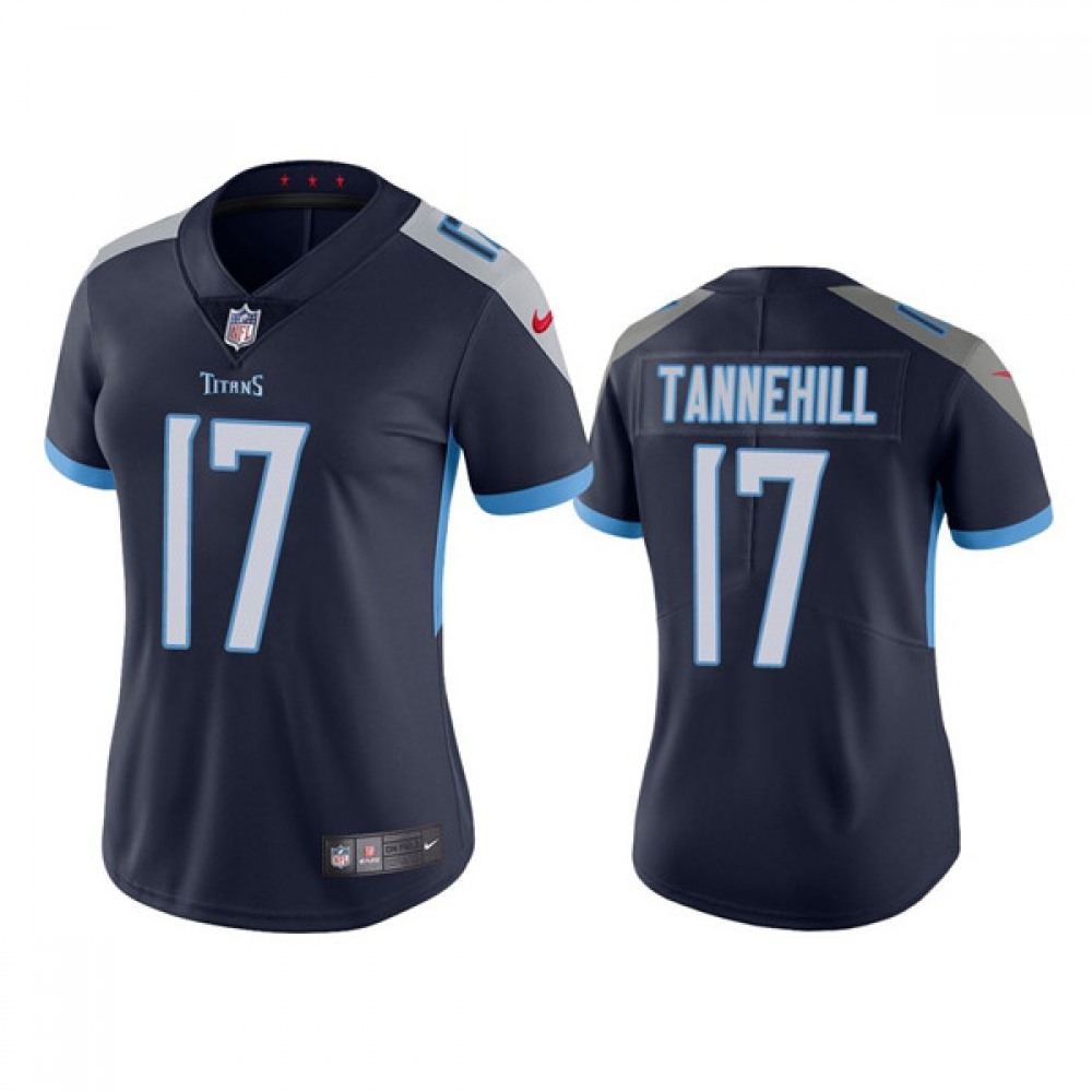 Women’s Tennessee Titans #17 Ryan Tannehill Navy Vapor Untouchable Limited Stitched Football Jersey(Run Small)
