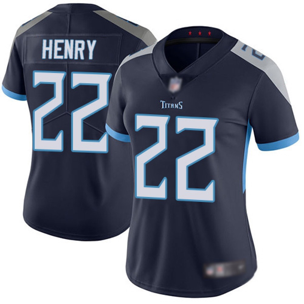 Women’s Tennessee Titans #22 Derrick Henry Navy Vapor Untouchable Limited Stitched NFL Jersey(Run Small)