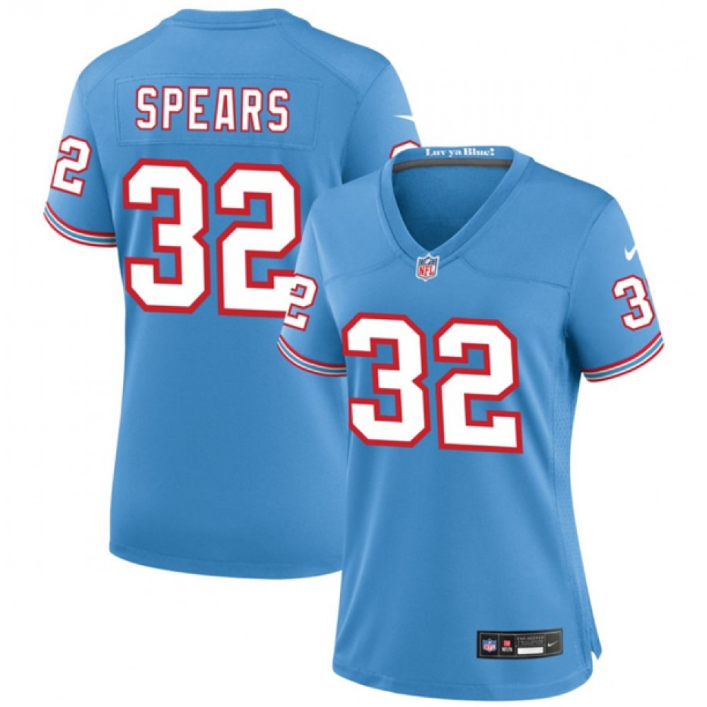 Women’s Tennessee Titans #32 Tyjae Spears Blue Throwback Stitched Football Jersey(Run Small)