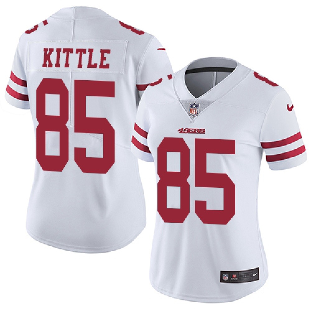 Women’s NFL San Francisco 49ers #85 George Kittle White Vapor Untouchable Limited Stitched Jersey(Run Small)