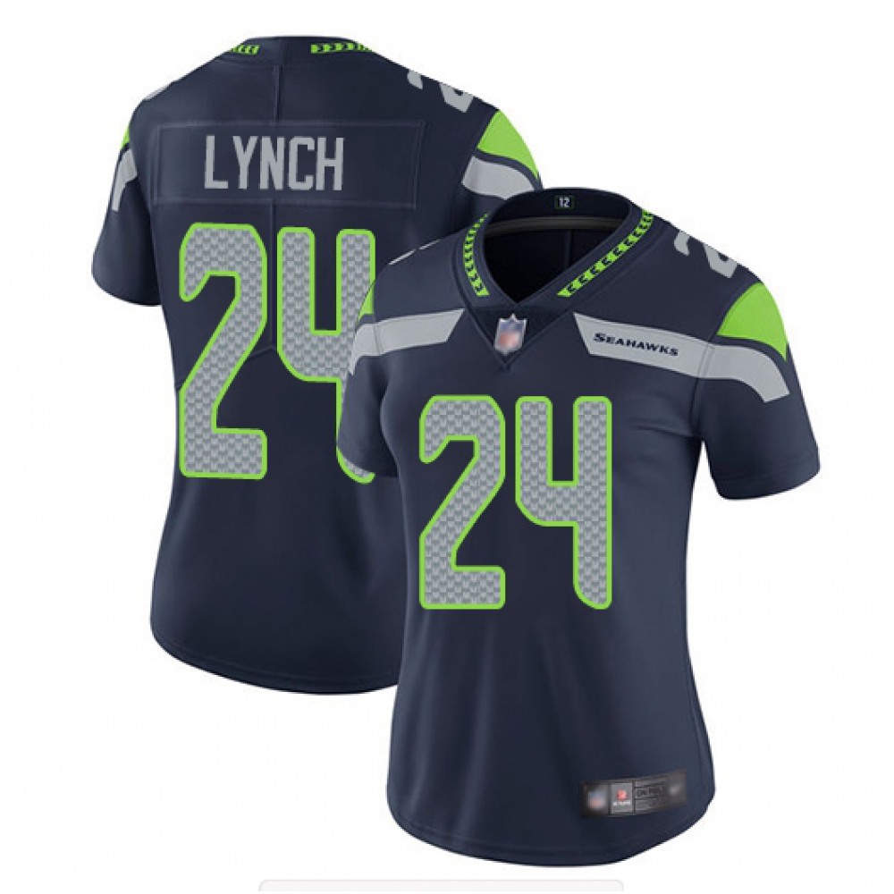 Women’s Seattle Seahawks #24 Marshawn Lynch Navy Vapor Untouchable Limited Stitched NFL Jersey(Run Small)