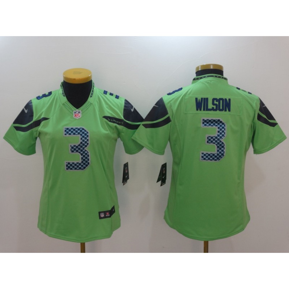 Women’s Seattle Seahawks #3 Russell Wilson Green Vapor Untouchable Limited Stitched NFL Jersey