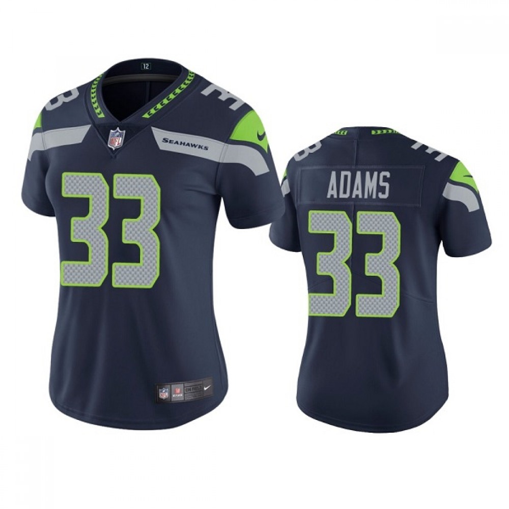 Women’s Seattle Seahawks #33 Jamal Adams Navy Vapor Untouchable Limited Stitched Jersey(Run Small)