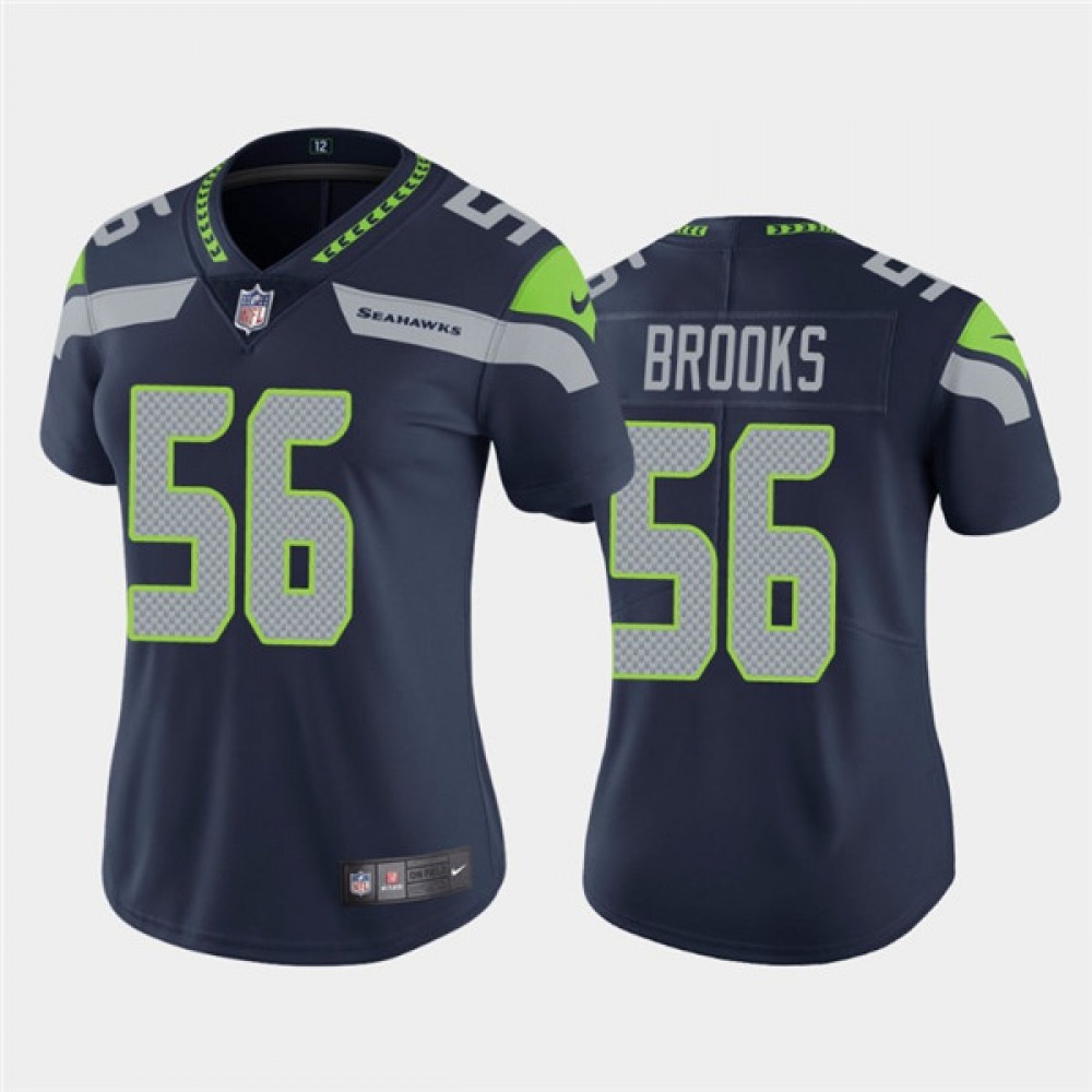 Women’s Seattle Seahawks #56 Jordyn Brooks Navy Vapor Untouchable Limited Stitched Jersey(Run Small)
