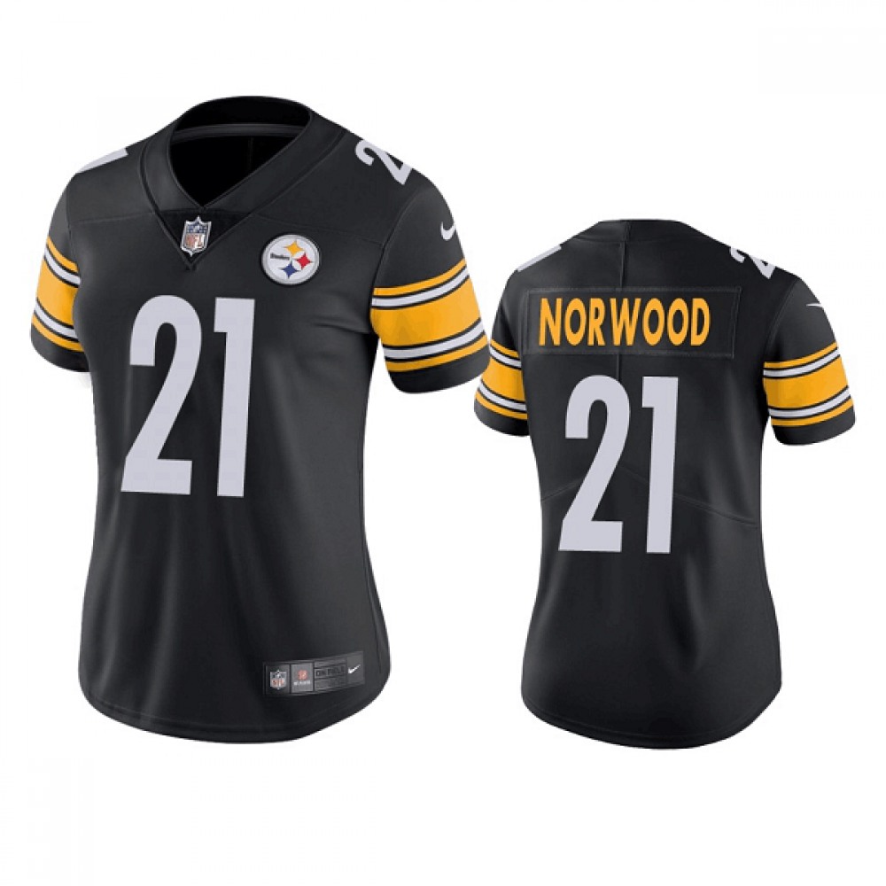 Women’s Pittsburgh Steelers #21 Tre Norwood Black Vapor Untouchable Limited Stitched Jersey(Run Small)