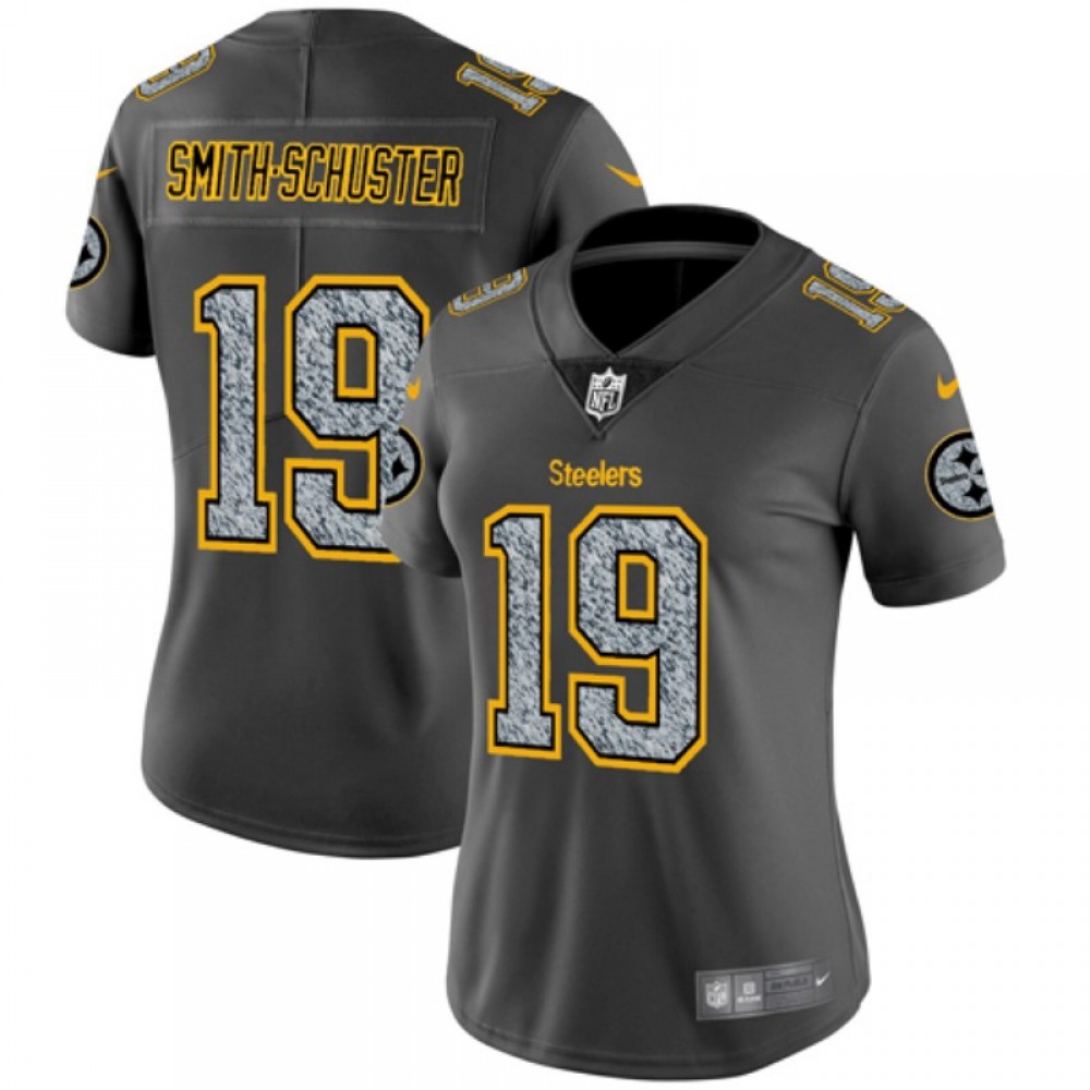 Women’s Pittsburgh Steelers #19 JuJu Smith-Schuster 2019 Gray Fashion Static Limited Stitched NFL Jersey(Run Small)