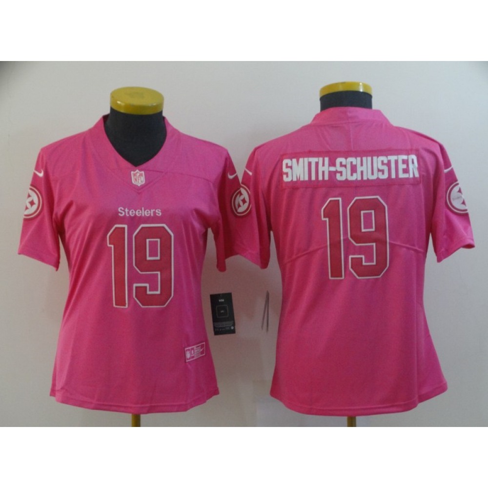 Women’s Pittsburgh Steelers #19 JuJu Smith-Schuster Pink Vapor Untouchable Limited Stitched NFL Jersey
