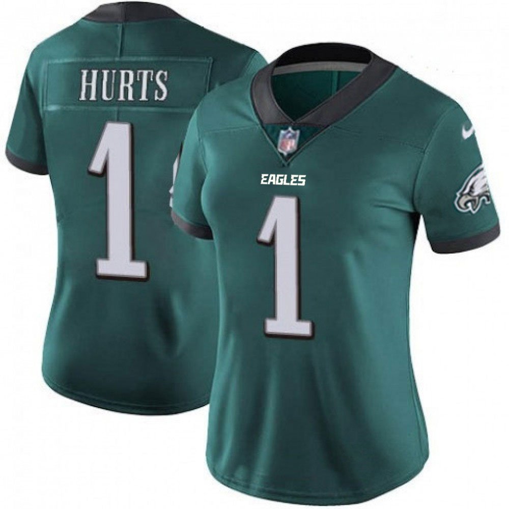 Women’s Philadelphia Eagles #1 Jalen Hurts Green Vapor Untouchable Limited Stitched Football Jersey(Run Small)
