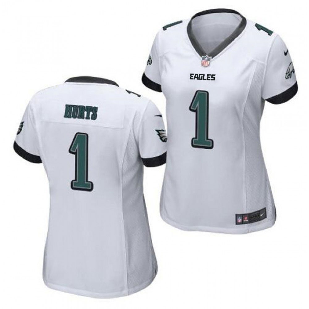 Women’s Philadelphia Eagles #1 Jalen Hurts White Vapor Untouchable Limited Stitched Football Jersey(Run Small)