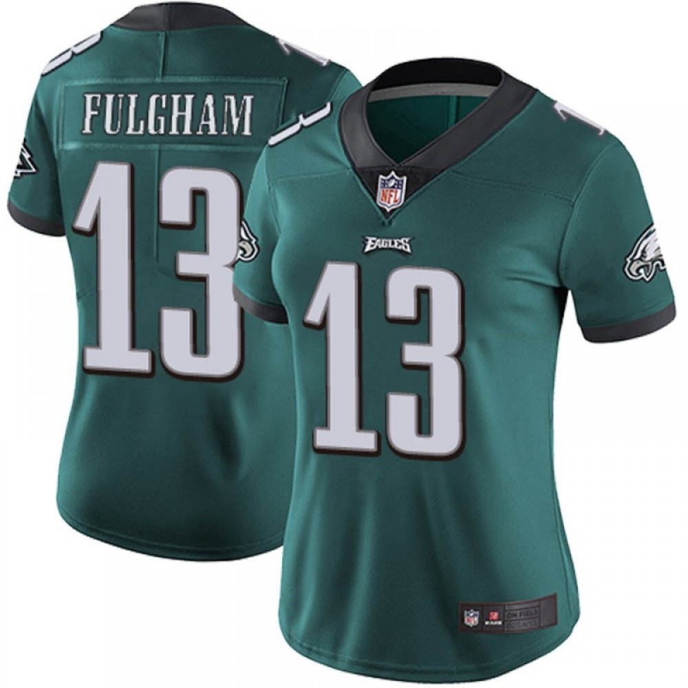 Women’s Philadelphia Eagles #13 Travis Fulgham Green Vapor Untouchable Limited Stitched NFL Jersey(Run Small)