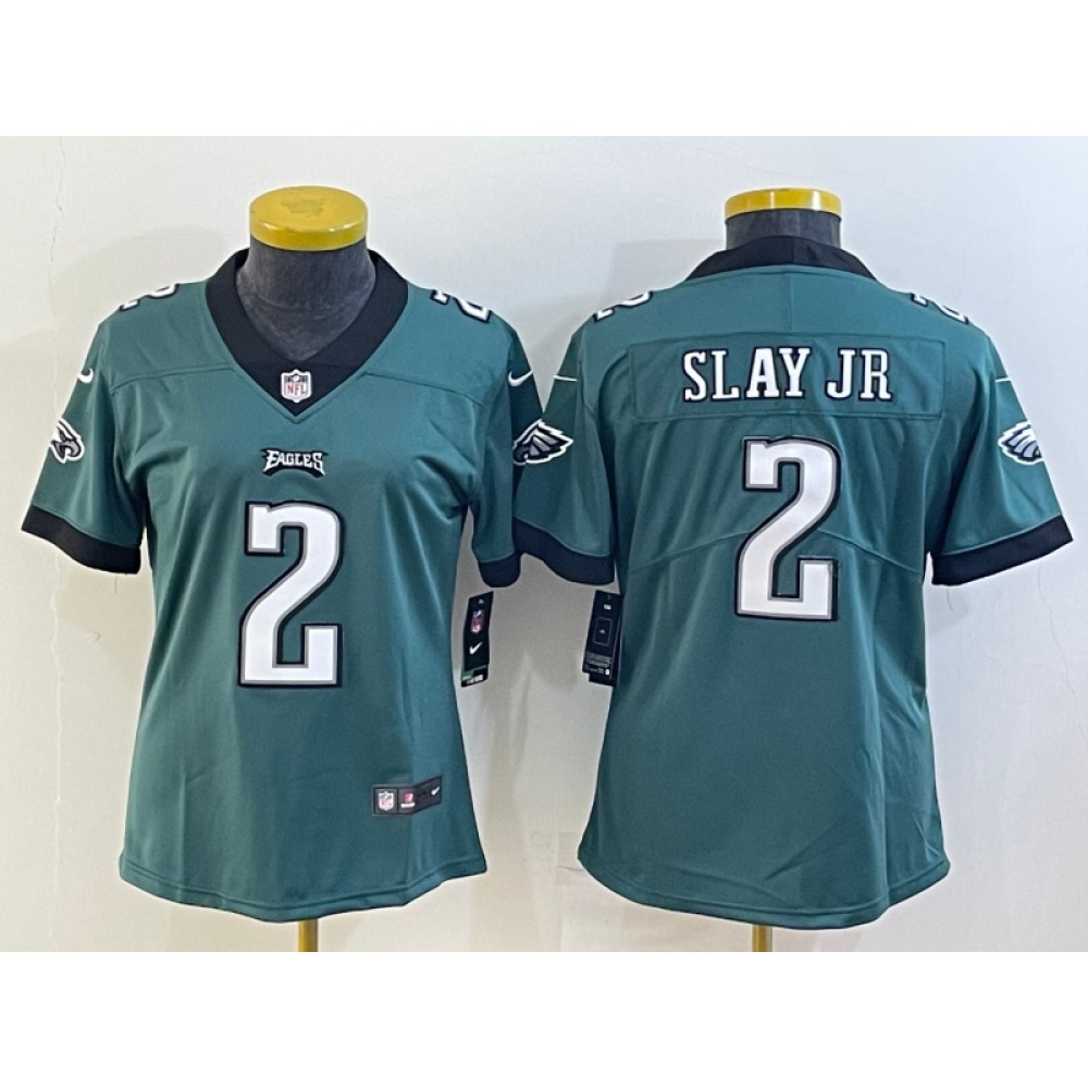 Women’s Philadelphia Eagles #2 Darius Slay Jr. Green Vapor Untouchable Limited Stitched Football Jersey(Run Small)