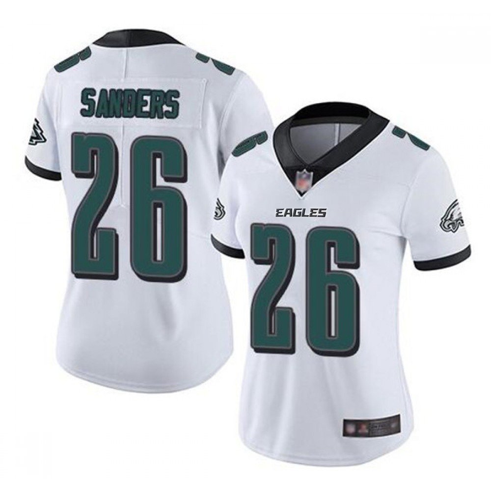 Women’s Philadelphia Eagles #26 Miles Sanders White Vapor Untouchable Limited Stitched Football Jersey(Run Small)
