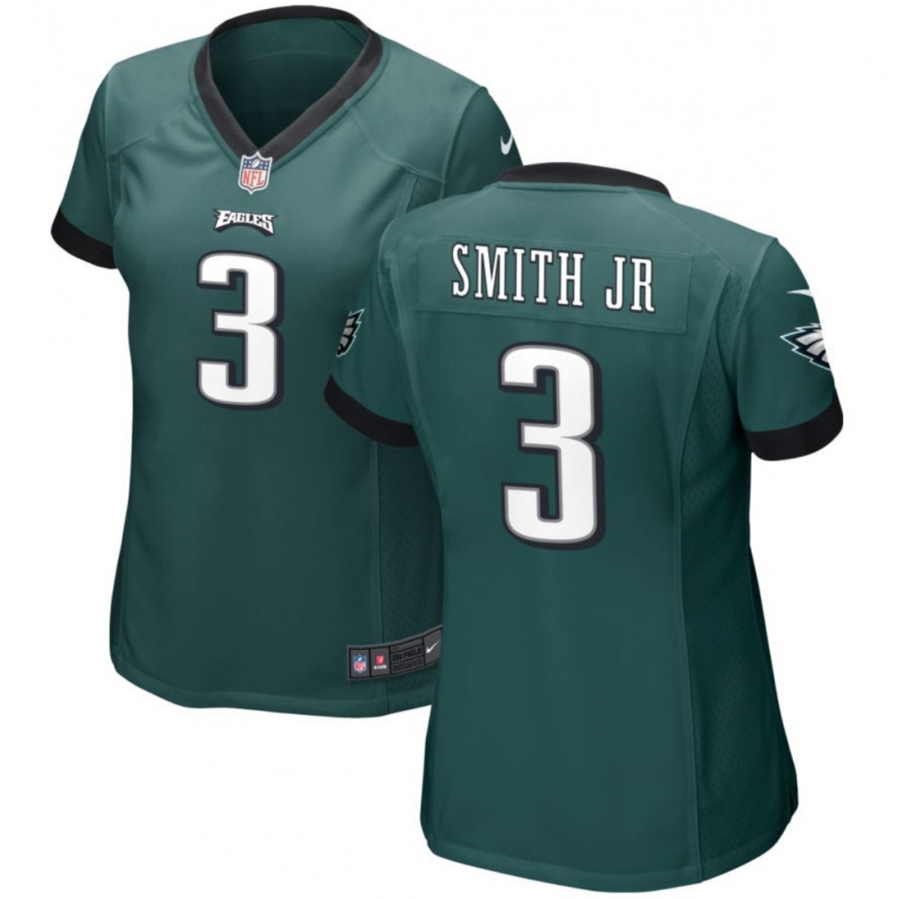 Women’s Philadelphia Eagles #3 Nolan Smith JR. Green 2023 Draft Stitched Football Jersey(Run Small)