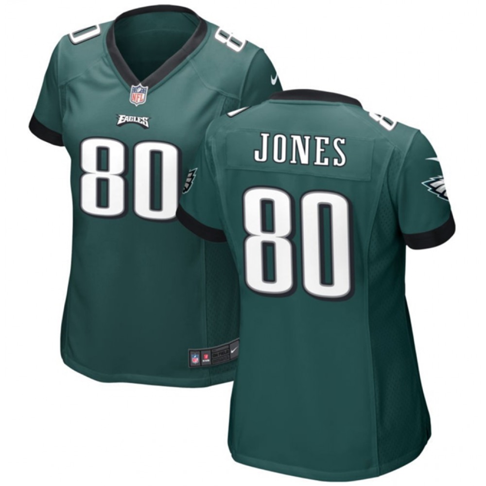 Women’s Philadelphia Eagles #80 Julio Jones Green Stitched Football Jersey(Run Small)