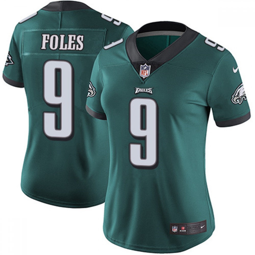 Women’s Philadelphia Eagles #9 Nick Foles Green Vapor Untouchable Limited Stitched Football Jersey(Run Small)