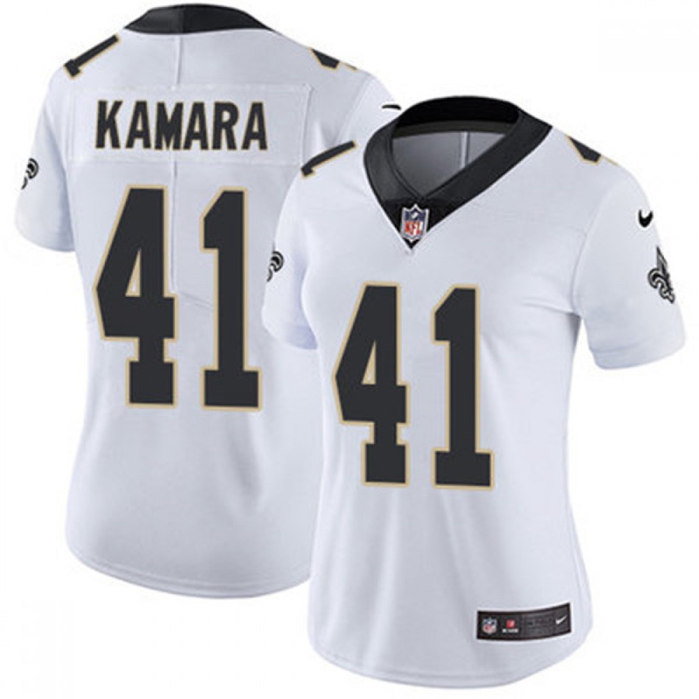 Women’s New Orleans Saints #41 Alvin Kamara White Vapor Untouchable Limited Stitched Jersey