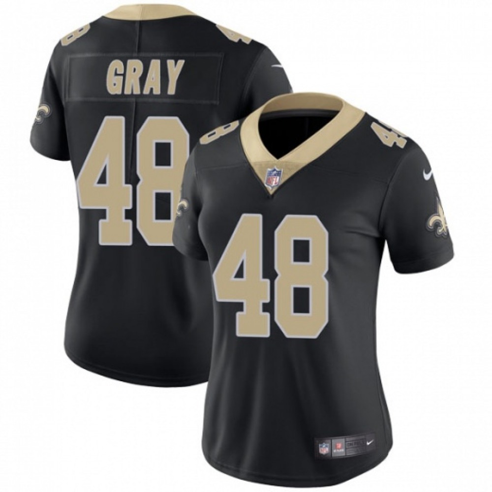 Women’s New Orleans Saints #48 J.T. Gray Black Vapor Untouchable Limited Stitched NFL Jersey(Run Small)
