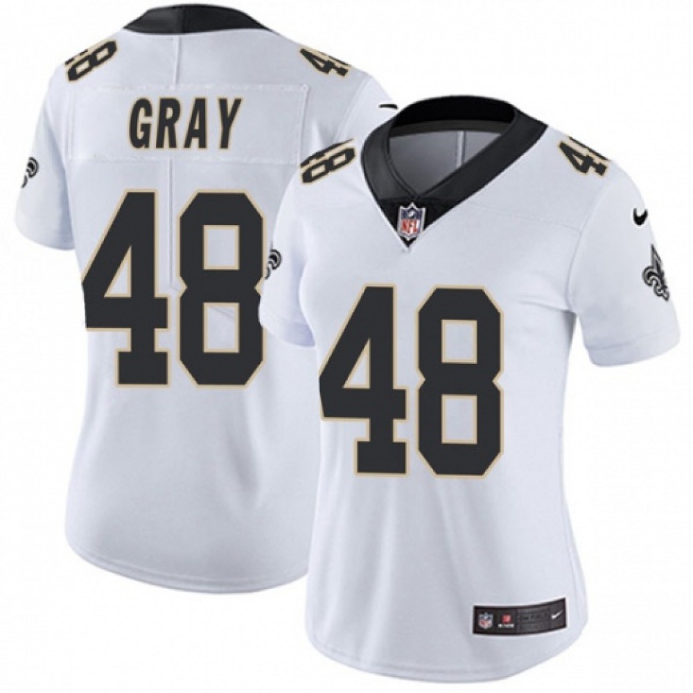 Women’s New Orleans Saints #48 J.T. Gray White Vapor Untouchable Limited Stitched NFL Jersey(Run Small)