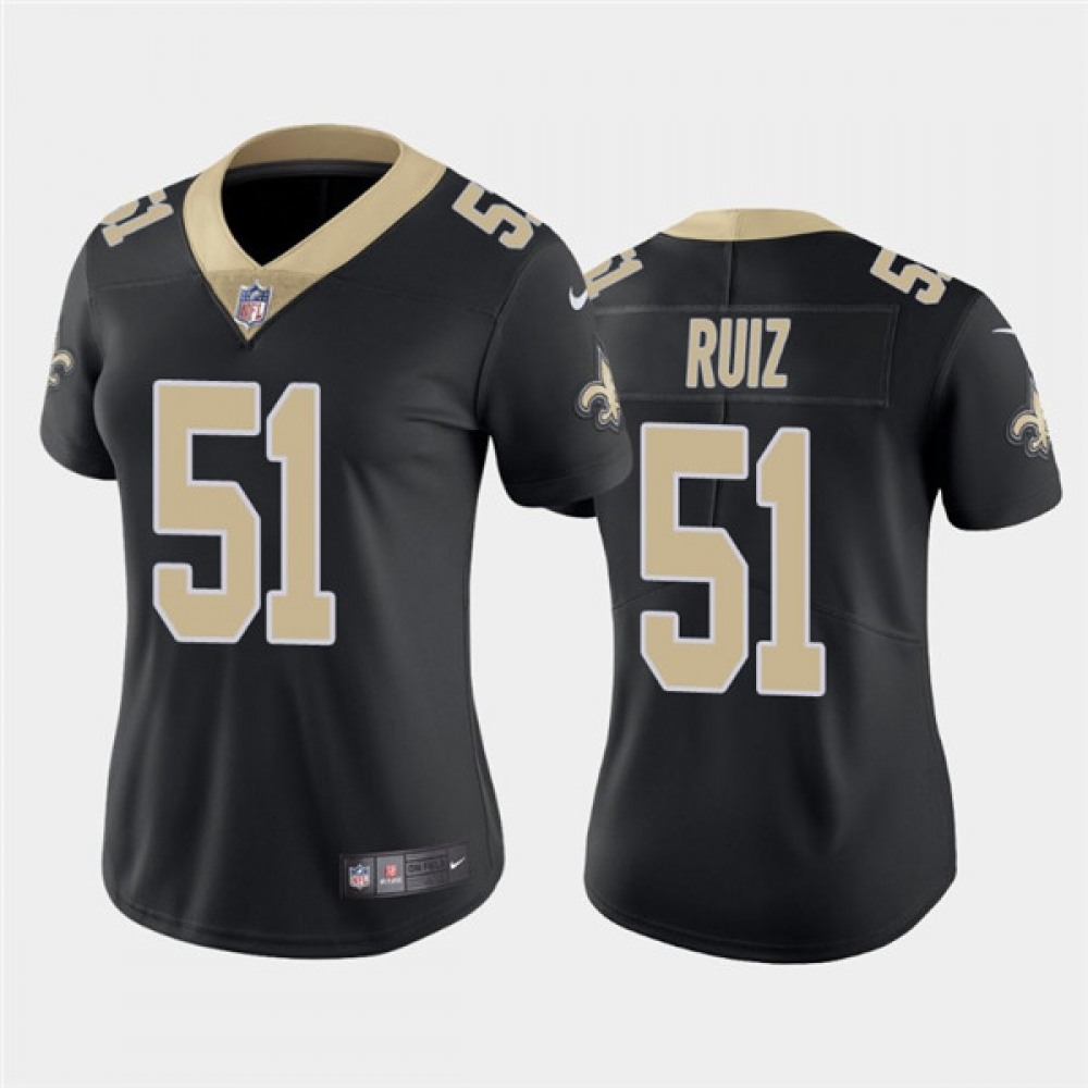 Women’s New Orleans Saints #51 Cesar Ruiz Black Vapor Untouchable Limited Stitched Jersey(Run Small)