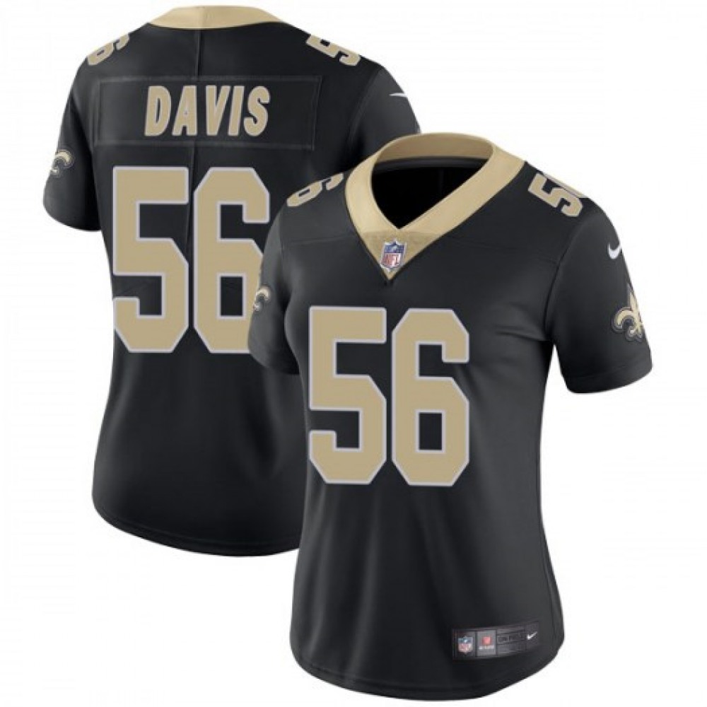 Women’s New Orleans Saints #56 Demario Davis Black Vapor Untouchable Limited Stitched NFL Jersey(Run Small)